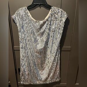 Pants Store Silver Sequin Mini Dress Medium